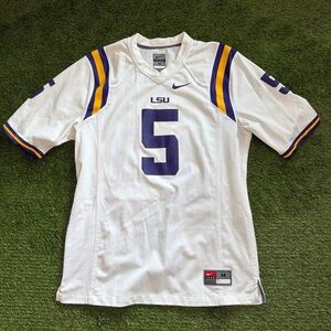 Nike White and Purple LSU Jersey # 5